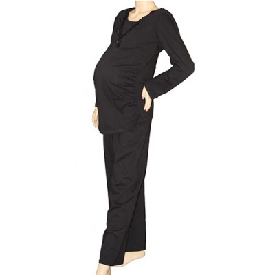winter-maternity-and-nursing-pyjamas-black-front